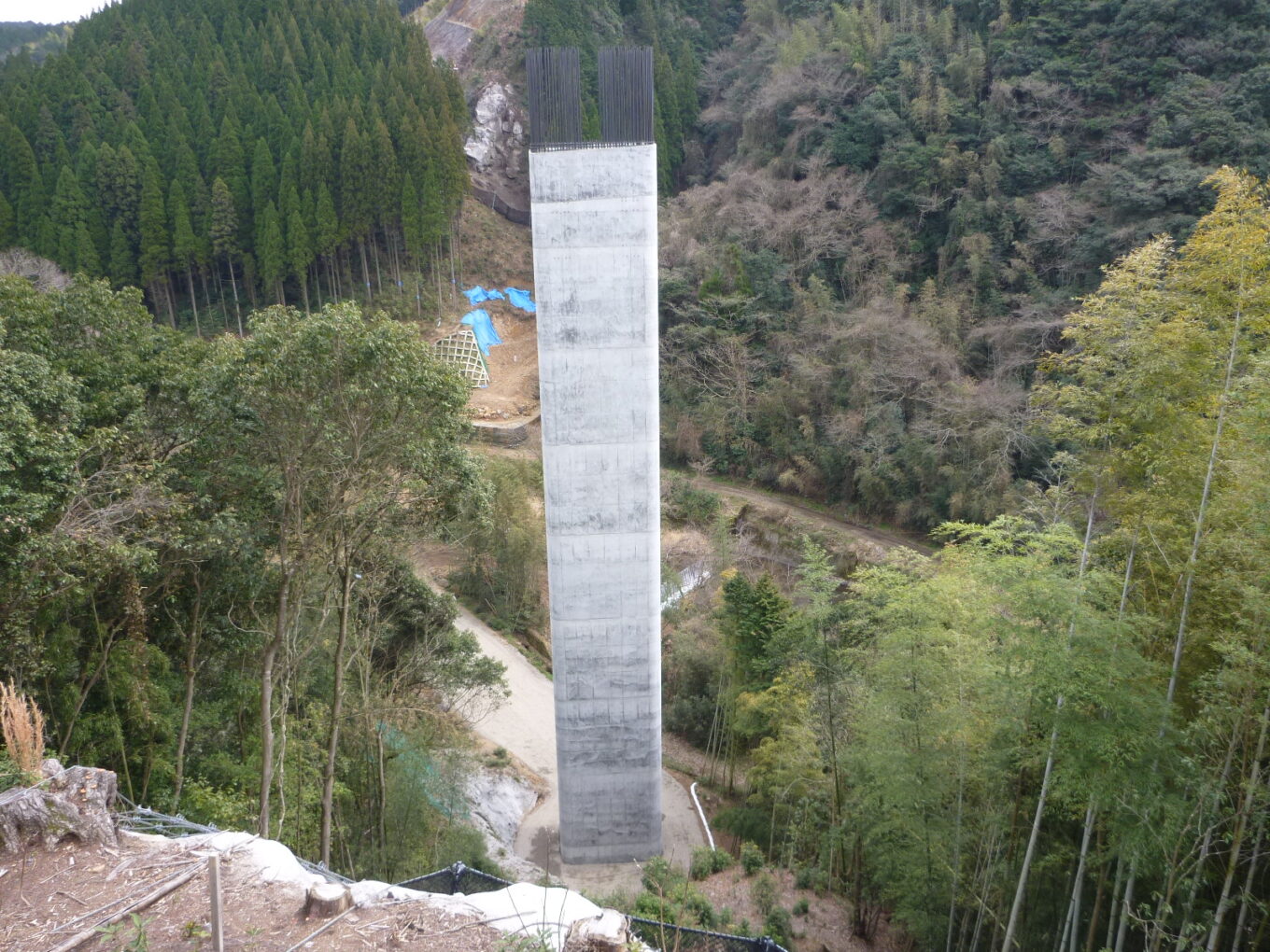 九州横断道（嘉島～山都）八勢川橋下部工（Ｐ１）外改良イメージ