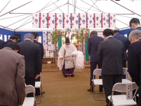 安全祈願祭が執り行われました！（戸島町北地区産業用地整備事業 開発工事）